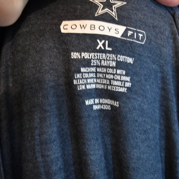 Dallas Cowboys Cowboy FIT Get Game Day Ready V Neck Women's Blue Heather TEE NW - Picture 4 of 6